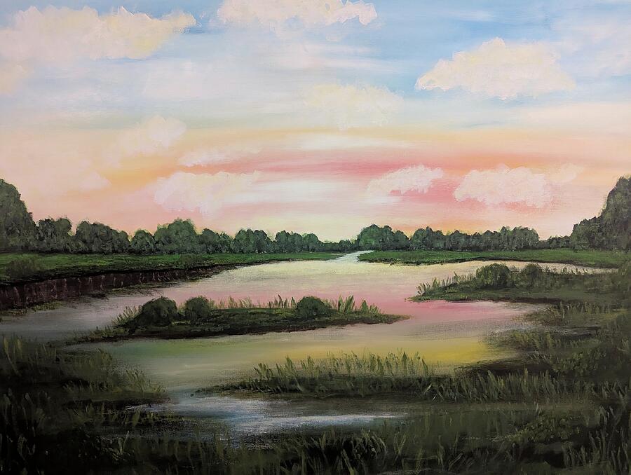 Related original Lowcountry painting Carolina Evening Marsh by Leslie Roberts