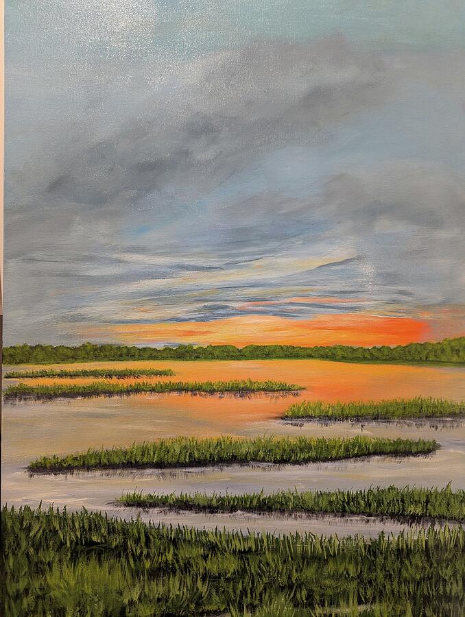 Related original Lowcountry painting Violet Marsh by Leslie Roberts