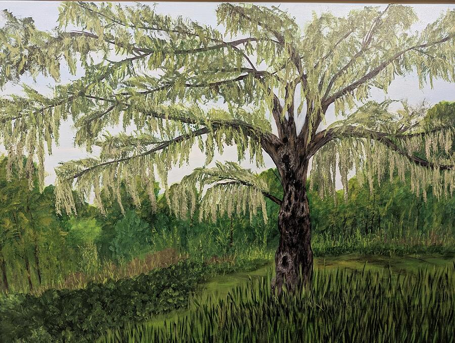 Related original Lowcountry painting An XL 36 x 48 original painting - The Standing Oak by Leslie Roberts